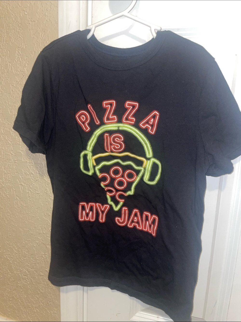 GAP Black Kids 'Pizza Is My Jam' Neon Graphic Tee